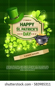 Saint Patrick Day Beer Festival Banner Greeting Card Flat Vector Illustration