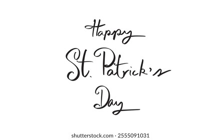 saint patrick day calligraphy hand written lettering script black color monday 17 seventeen day march month lucky ireland clover celebration irish leprechaun shamrock holiday happy spring season event