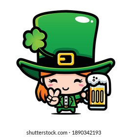 Saint patrick day cartoon character leprechaun