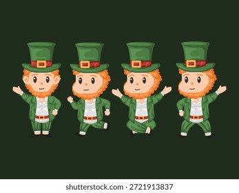 Día de San Patricio Caricatura Elemento del personaje Riqueza tradicional Lindo Verde Irlanda Fiesta Dinero Cerveza