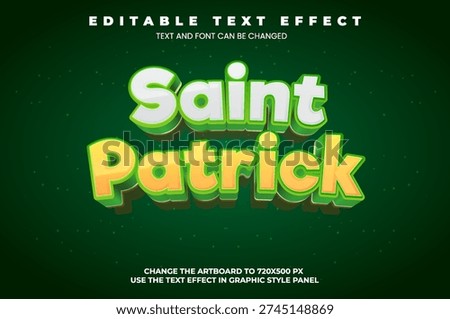 Saint Patrick Day editable text effect in modern trend