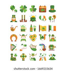 Saint Patrick Day festival flat icon design, vector and illustration