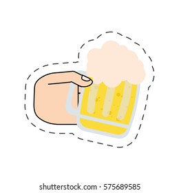 saint patrick day glass beer cut line vector illustration eps 10