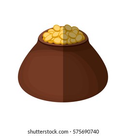 saint patrick day gold cauldron shadow vector illustration eps 10