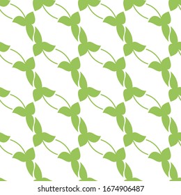 Saint Patrick day green clover seamless pattern