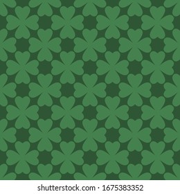 Saint Patrick day green clover seamless pattern