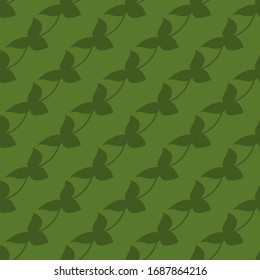 Saint Patrick day green clover seamless pattern