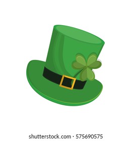 saint patrick day green hat clover vector illustration eps 10