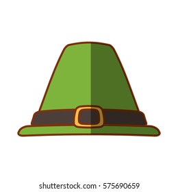 saint patrick day green hat shadow vector illustration eps 10