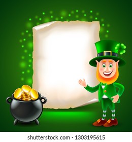 Saint Patrick day green photo realistic vector background