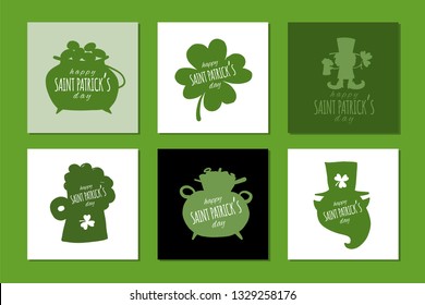 Saint Patrick Day. Greeting cards set for your design