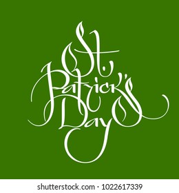 Saint Patrick Day greeting lettering design element. Vector Illustration EPS10