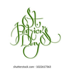 Saint Patrick Day greeting lettering design element. Vector Illustration EPS10