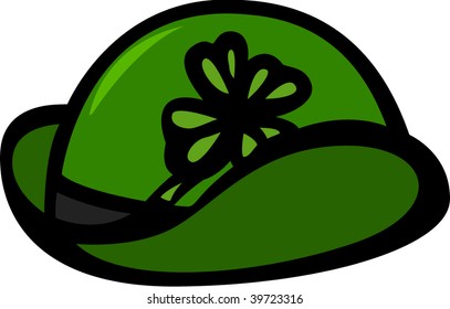 saint patrick day hat with four leaves clover