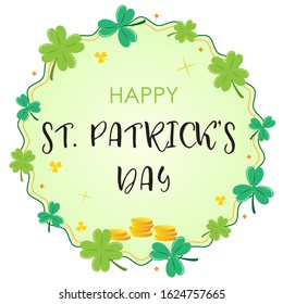 Saint patrick day. Holiday vector greeting card.