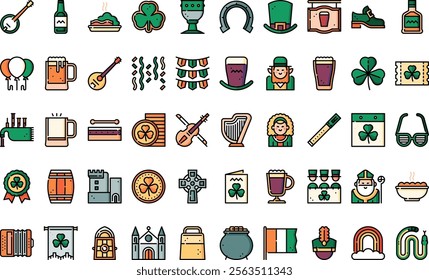 Saint patrick day icons High-Quality Vector Icons Collection with Editable Stroke. Ideal for Professional and Creative Projects.