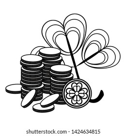 saint patrick day irish celebration golden coin and clover vector illustration graphic design