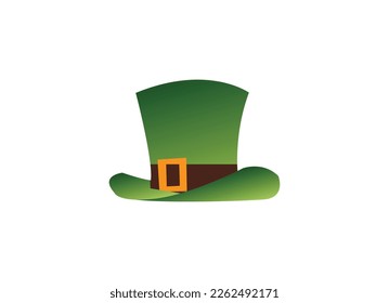 Saint Patrick Day Lettering decoration. Cloverleaf and Green Hat. Happy St. Patrick’s day calligraphy hand lettering, Leprechauns hat and clover. Saint Patrick's day
