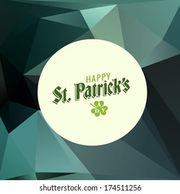 Saint patrick day over dark green triangle background. Vector illustration template