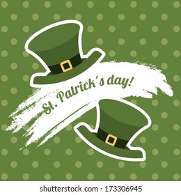 saint patrick day over dotted background vector illustration