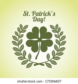saint patrick day over green background vector illustration