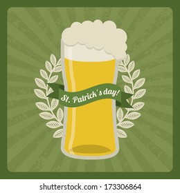 saint patrick day over green  background vector illustration