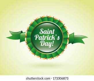 saint patrick day over green background vector illustration