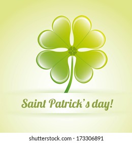 saint patrick day over green background vector illustration