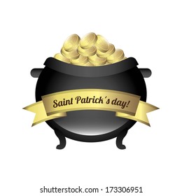 saint patrick day over white background vector illustration