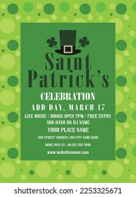Saint Patrick day  party poster flyer social media post design