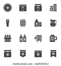 Saint Patrick Day party vector icons set, modern solid symbol collection, filled style pictogram pack. Signs, logo illustration. Set includes icons as  bar beverages, irish pub drinks, beer bottle
