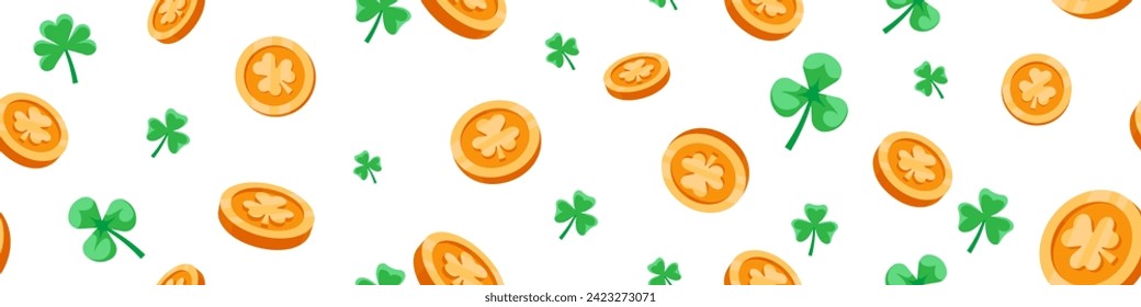  Saint Patrick Day seamless pattern. Patrick Day pattern. Irish background.