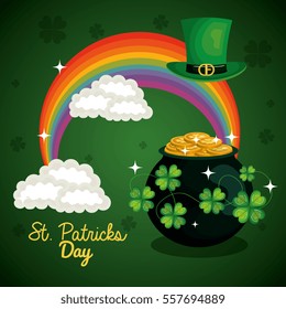 saint patrick day set icons