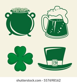 saint patrick day set icons