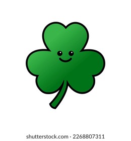 Saint Patrick day shamrock cute character vector illustration