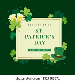 Saint Patrick Day special offer vector