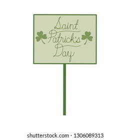 saint patrick day with tag wood isolated icon