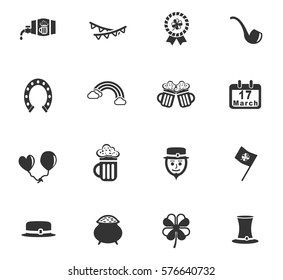 saint patrick day vector icons for user interface design