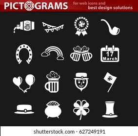saint patrick day vector icons for user interface design