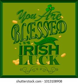 Saint Patrick Day wishings and greetings . Vector illustration