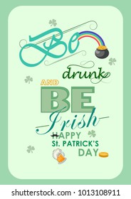 Saint Patrick Day wishings and greetings . Vector illustration