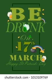 Saint Patrick Day wishings and greetings . Vector illustration