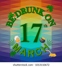 Saint Patrick Day wishings and greetings . Vector illustration