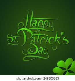 Saint Patrick Days greeting card with calligraphy message