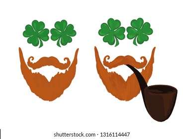 Saint Patrick Days icon irish clover pattern