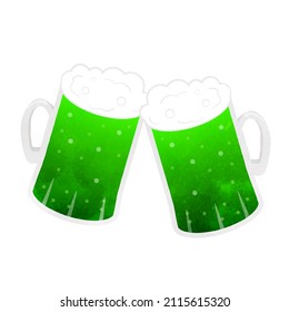 Saint Patrick de toast with green beer