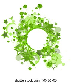 Saint Patrick design with clover leaves and stars