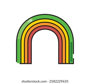 Saint Patrick Full color Rainbow Icon Isolated Vector