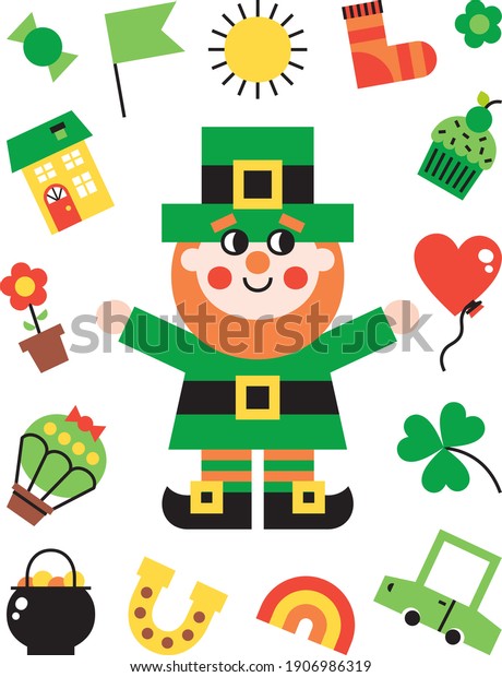 Saint Patrick and holiday
symbols set