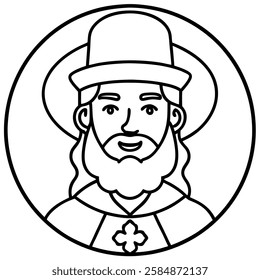 Saint Patrick icon vector from st patricks day concept. Thin line illustration of Saint Patrick editable stroke. Saint Patrick linear sign for use on web and mobile apps, logo, print media vector art 